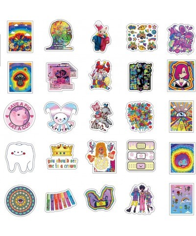 61Pcs Kidcore Stickers Pack Stoner Psychedelic Aesthetic Vinyl Waterproof Sticker Decals for Water Bottle Laptop Phone Scrapb...