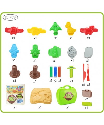 Deardeer 26 Pieces Dough Dinosaur Play Set Kids Pretend Play Toy with Molds and Dough for Kids in a Handy Suitcase $43.01 Kid...