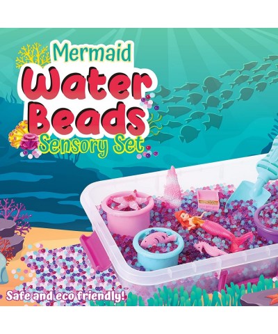 Mermaid Water Beads Play Set - Kids Water Beads Sensory Bin with Ocean Animal Toys with 16oz of Non Toxic Water Beads with St...