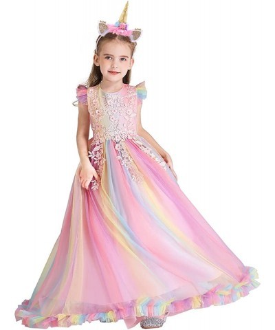 Unicorn Costume for Girls Birthday Pageant Party Dress Halloween Christmas Sleeveless Long Tulle Ball Gown w/Headband $54.07 ...