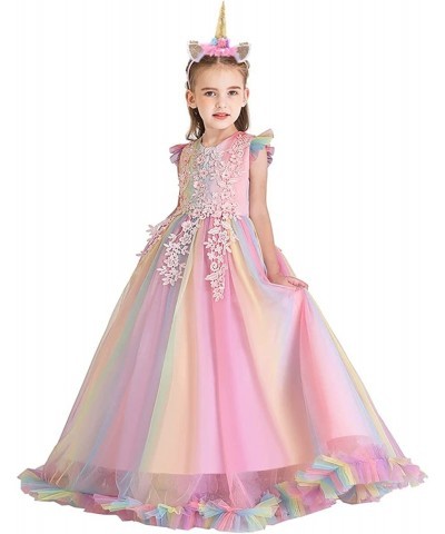 Unicorn Costume for Girls Birthday Pageant Party Dress Halloween Christmas Sleeveless Long Tulle Ball Gown w/Headband $54.07 ...