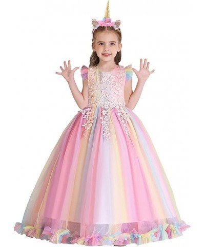 Unicorn Costume for Girls Birthday Pageant Party Dress Halloween Christmas Sleeveless Long Tulle Ball Gown w/Headband $54.07 ...