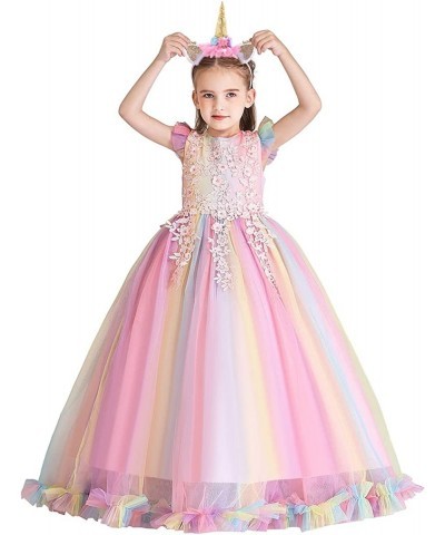 Unicorn Costume for Girls Birthday Pageant Party Dress Halloween Christmas Sleeveless Long Tulle Ball Gown w/Headband $54.07 ...