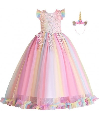 Unicorn Costume for Girls Birthday Pageant Party Dress Halloween Christmas Sleeveless Long Tulle Ball Gown w/Headband $54.07 ...