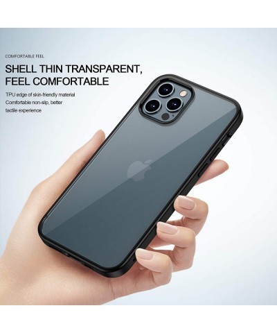 Compatible with iPhone 12 Pro Max Case Soft TPU Shockproof Protective Clear Transparent Frosting Phone Case Cover(6.7" 2020 R...