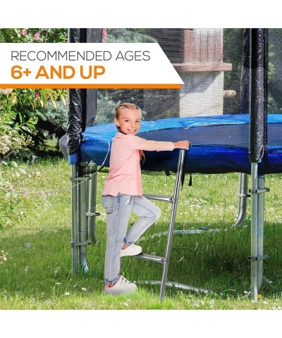 Outdoor Trampoline Access Safety Ladder - 2 Step Weather Resistant Galvanized Steel Trampoline Climbing Ladder - for Outdoor ...