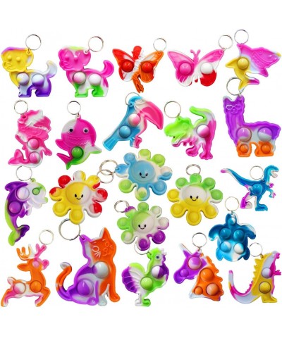 （Students Gift ）22 Packs Bluk Small Rainbow Pop Keychain Fidget Sets Bulk Party Favors Sensory Mini Simple Bubble Fidget Tool...