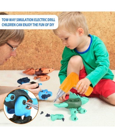 Dinosaur Toys Kids Toys 4PCS STEM Take Apart Building Dinosaur Toy with Electric Drill for Kids Fun Dinosaur Learning Educati...