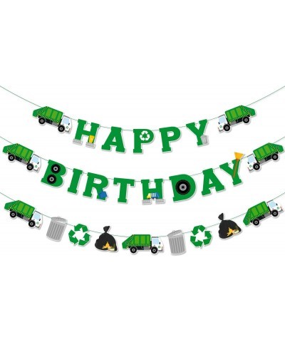 Garbage Truck Birthday Banner Trash Truck Party Supplies Waste Management Recycling Decorations Set of 3 $18.67 Kids' Party D...