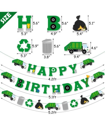 Garbage Truck Birthday Banner Trash Truck Party Supplies Waste Management Recycling Decorations Set of 3 $18.67 Kids' Party D...