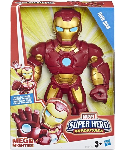 Playskool Heroes Marvel Super Hero Adventures Mega Mighties Iron Man Collectible 10-Inch Action Figure Toys for Kids Ages 3 a...