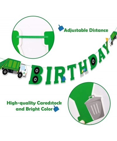 Garbage Truck Birthday Banner Trash Truck Party Supplies Waste Management Recycling Decorations Set of 3 $18.67 Kids' Party D...