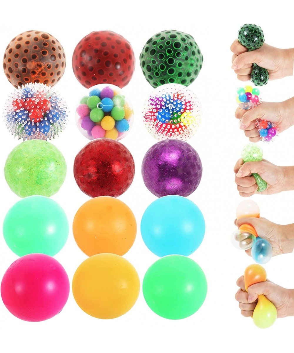 Squishy Balls Stress Balls for Kids and Aldults-15 Pack Stress Relief Fidget Balls Sensory Stress Ball Set for Relax Anxiety ...