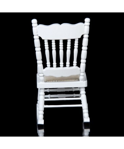 Dollhouse Wooden Chair 1:12 Dollhouse Miniature Wooden Rocking Chair Model (White) $17.78 Dollhouse Accessories