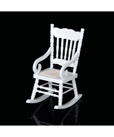 Dollhouse Wooden Chair 1:12 Dollhouse Miniature Wooden Rocking Chair Model (White) $17.78 Dollhouse Accessories