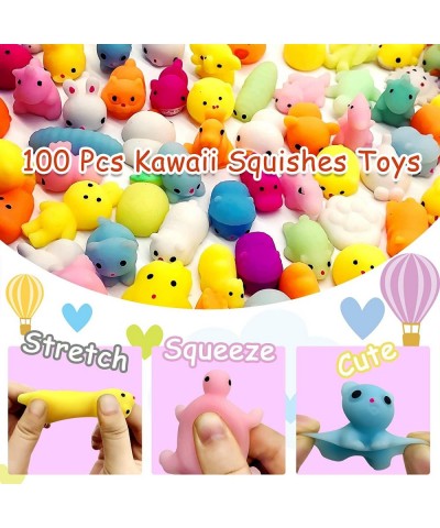 100 Pcs Kawaii Squishies Mochi Squishy Toys for Kids Party Favors Mini Sensory Stress Relief Toys Goodie Bags Novelty Toy Cla...