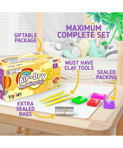 Air Dry Clay 36 Colors Soft & Ultra Light Modeling Clay for Kids with Accessories Tools and Tutorials $37.41 Kids' Art Clay &...