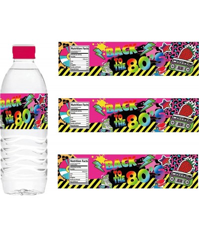 Back to The 80s Party Supplies 24 Pieces Water Bottle Labels for 80s Party Decorations Boys Girls Kids Baby Birthday Party De...