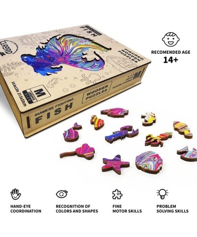 Wooden Puzzles for Adults Version 2.0 Animal Shaped Puzzles for Adults Unique Shape Puzzle Pieces Fish Puzzles Best Gift for ...