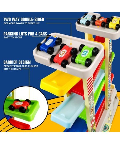 Montessori Toys for 2 3 Year Old Boys Toddlers Car Ramp Toys with 6 Cars & Race Tracks Garages and Parking Lots Ramp Racer To...