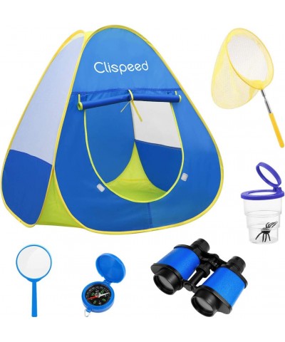 6PCS Kids Camping Tent Set Camping Gear Tool Pretend Play Set Pop Up Tent for Kids Includes Tent Binoculars Viewer Magnifying...