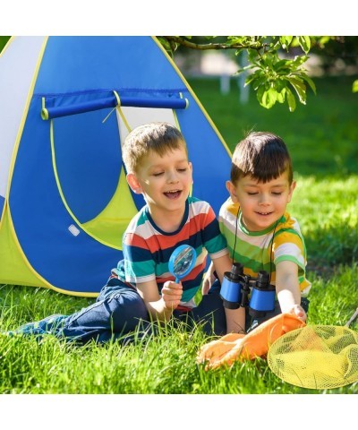 6PCS Kids Camping Tent Set Camping Gear Tool Pretend Play Set Pop Up Tent for Kids Includes Tent Binoculars Viewer Magnifying...