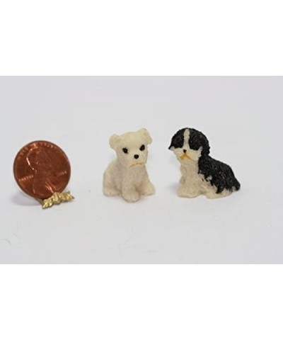 1:12 Scale White & Black and White Dogs or Puppies (Set 1) $24.00 Dollhouse Accessories