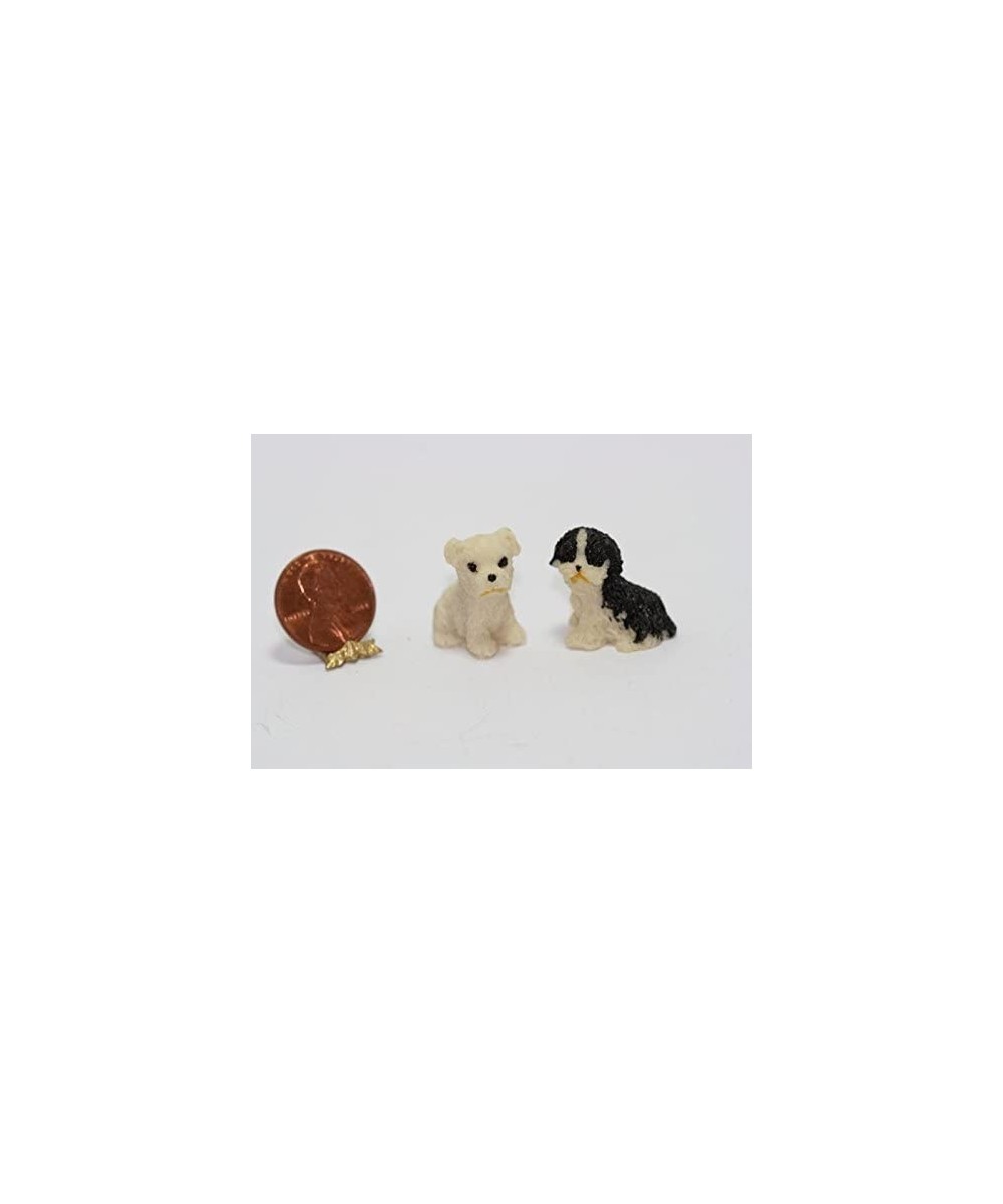 1:12 Scale White & Black and White Dogs or Puppies (Set 1) $24.00 Dollhouse Accessories