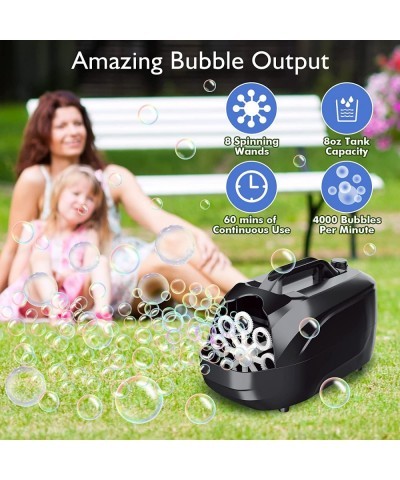 Bubble Machine Automatic Bubble Blower for Kids Blowing 5000 Bubbles Per Minute Two-Speed Design Powered by Plug in or Batter...