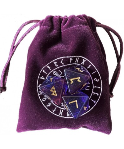 Polyhedral Dice Set 3PCS Assorted Polyhedral Dice Set with Purple Drawstring Bag for Divination Star Divination Rune Dice Sui...