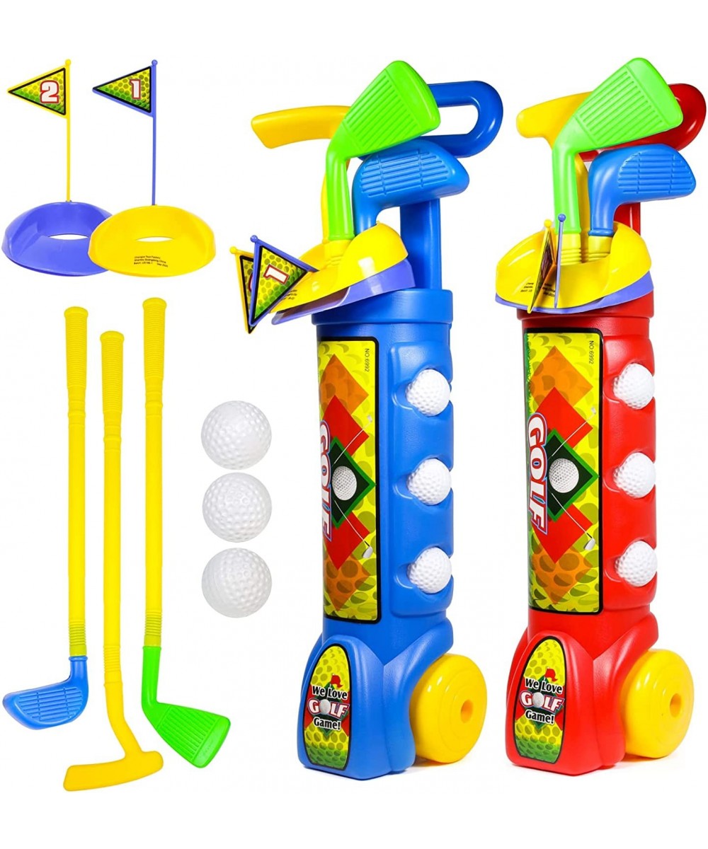 Kids 2pk Toy Golf Set with Golf Clubs Plastic Balls Practice Holes and Rolling Caddy Playset $65.20 Toy Sports Products