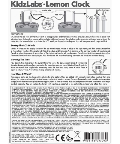 Kidzlabs Lemon Powered Clock Chemical Electrical Science Lab Experiment - STEM Toys Educational Gift for Kids & Teens Girls &...