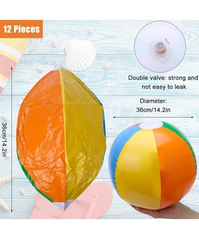 Beach Ball Kit Including 12 Pcs Inflatable Beach Balls for Kids 15 Inches Water Bouncing Beach Ball and 12 Pcs Swimming Pool ...