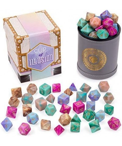 Cup of Illusion - DND Dice Set for Tabletop RPG Adventure Games with a Dice Cup - Polyhedral Dice Set Suitable for Dungeons a...