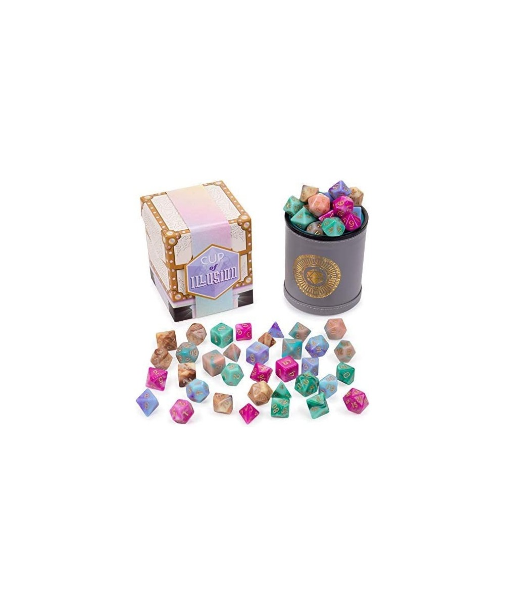 Cup of Illusion - DND Dice Set for Tabletop RPG Adventure Games with a Dice Cup - Polyhedral Dice Set Suitable for Dungeons a...