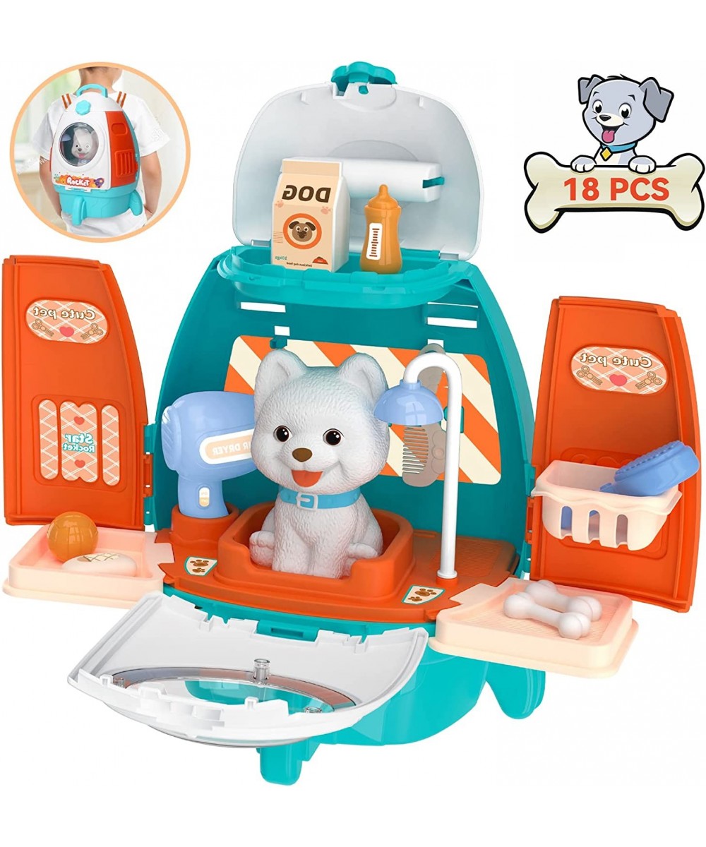 Pet Vet Toys Play Set for Toddlers 3-8 Boys Girls 18 Pcs Present Pet Care Role Play Set Dog Backpack Dog Grooming Toys Puppy ...