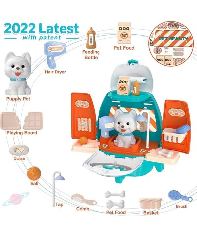 Pet Vet Toys Play Set for Toddlers 3-8 Boys Girls 18 Pcs Present Pet Care Role Play Set Dog Backpack Dog Grooming Toys Puppy ...