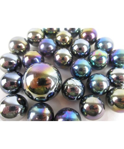 Big Game Toys~25 Glass Marbles 25 Glass Marbles Meteor Metallic Iridescent Silver/Gold/Purple Classic Style Game Pack (24 Pla...