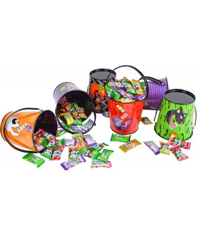 12 PCS Halloween Candy Buckets Metal Pail Candy Bowl Holder for Trick-or-Treat Halloween Steel Bucket with Handle in 6 Design...