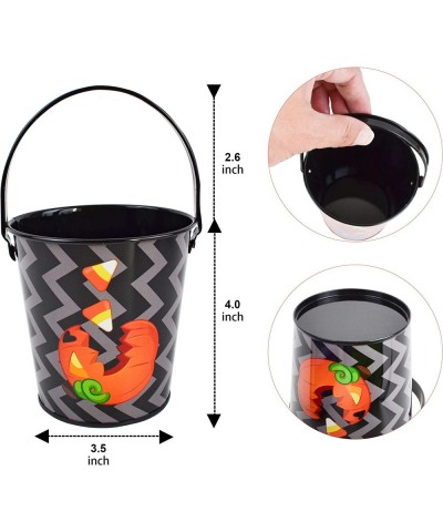 12 PCS Halloween Candy Buckets Metal Pail Candy Bowl Holder for Trick-or-Treat Halloween Steel Bucket with Handle in 6 Design...