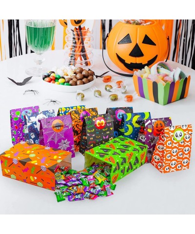 72 PCS Halloween Paper Treat Bags with Stickers Halloween Candy Goodie Bags with 12 Character Designs for Halloween Party Sup...