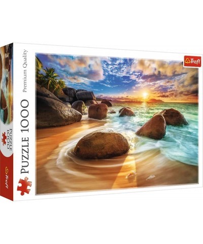 Red 1000 Piece Puzzle - Samudra Beach India $29.92 Jigsaw Puzzles