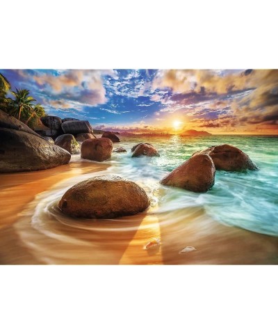 Red 1000 Piece Puzzle - Samudra Beach India $29.92 Jigsaw Puzzles