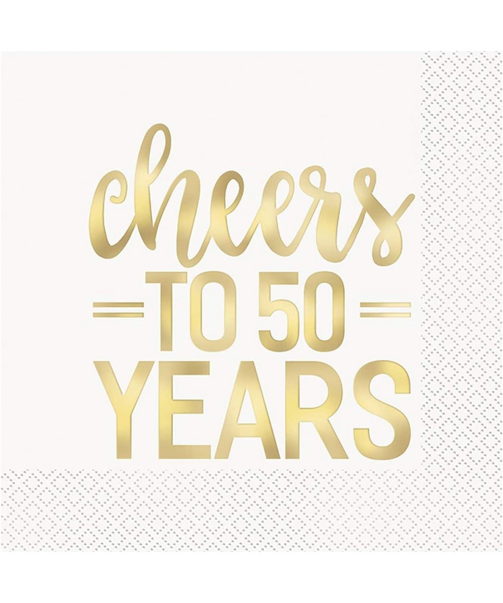 Cheers to 50 Years" Anniversary Luncheon Napkins | 6.5" x 6.5" | 16 Pcs $16.14 Kids' Party Tableware