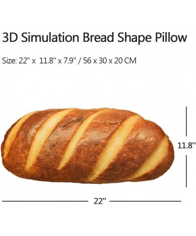 3D Simulation Bread Plush Pillow 22 inch Soft Lumbar Baguette Back Cushion Stuffed Toy Funny Food Plush Butter Toast Bread Fo...