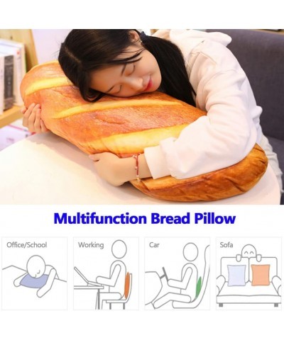 3D Simulation Bread Plush Pillow 22 inch Soft Lumbar Baguette Back Cushion Stuffed Toy Funny Food Plush Butter Toast Bread Fo...