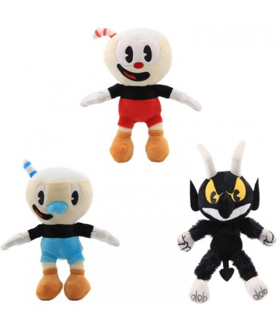 Cuphead Plush Mecup and Brocup+ Demon 3 Piece Game Doll Toy 9.8 Inch Adventure Mecup and Brocup Soft Stuffed Plush Doll for K...