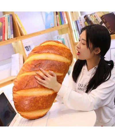 3D Simulation Bread Plush Pillow 22 inch Soft Lumbar Baguette Back Cushion Stuffed Toy Funny Food Plush Butter Toast Bread Fo...