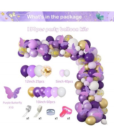 Purple Butterfly Birthday Party Supplies girl baby shower decoration balloon arch kit photography background cloth $63.95 Kid...