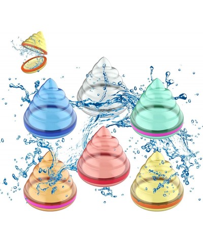 6PCS Reusable Water Balloons Quick Fill Self Sealing Refillable Silicone Water Balls for Kids Water Bomb Splash Balls for Poo...